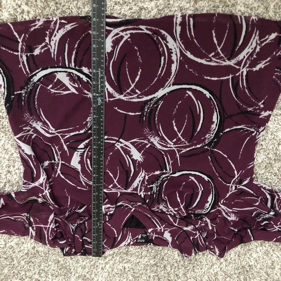 ana long sleeve semi sheer line blouse top size xl  Circle Design Pattern - Picture 8 of 10